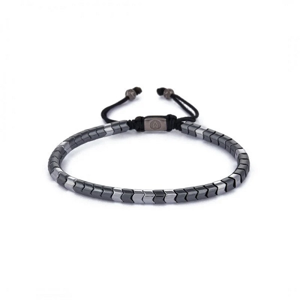 Silver and Gun Metal Rolo Hematite Bracelet