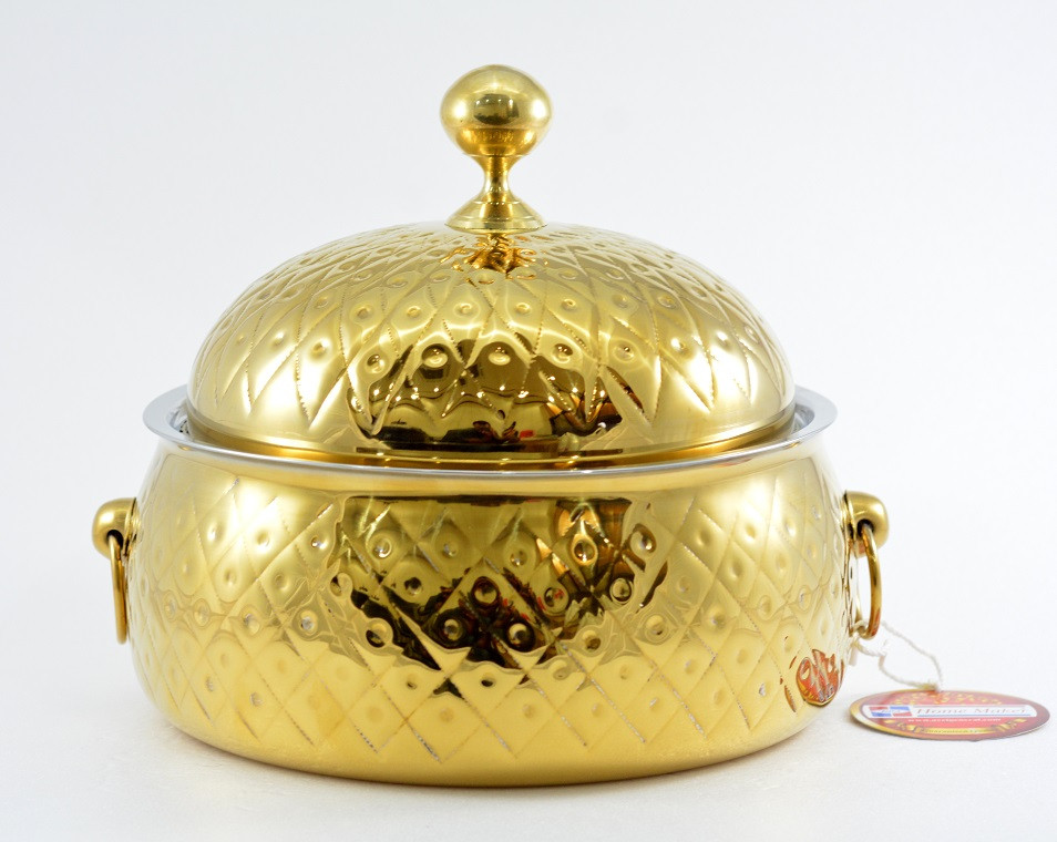 AVCI HM SAFFRON NAKSHI GOLD HOT CASSEROLE 1500ML