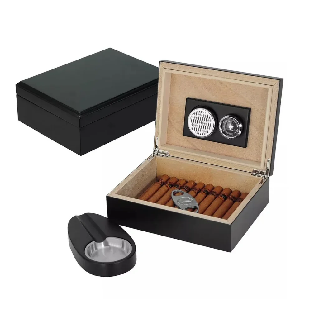 Wooden Cigar Humidor Set
