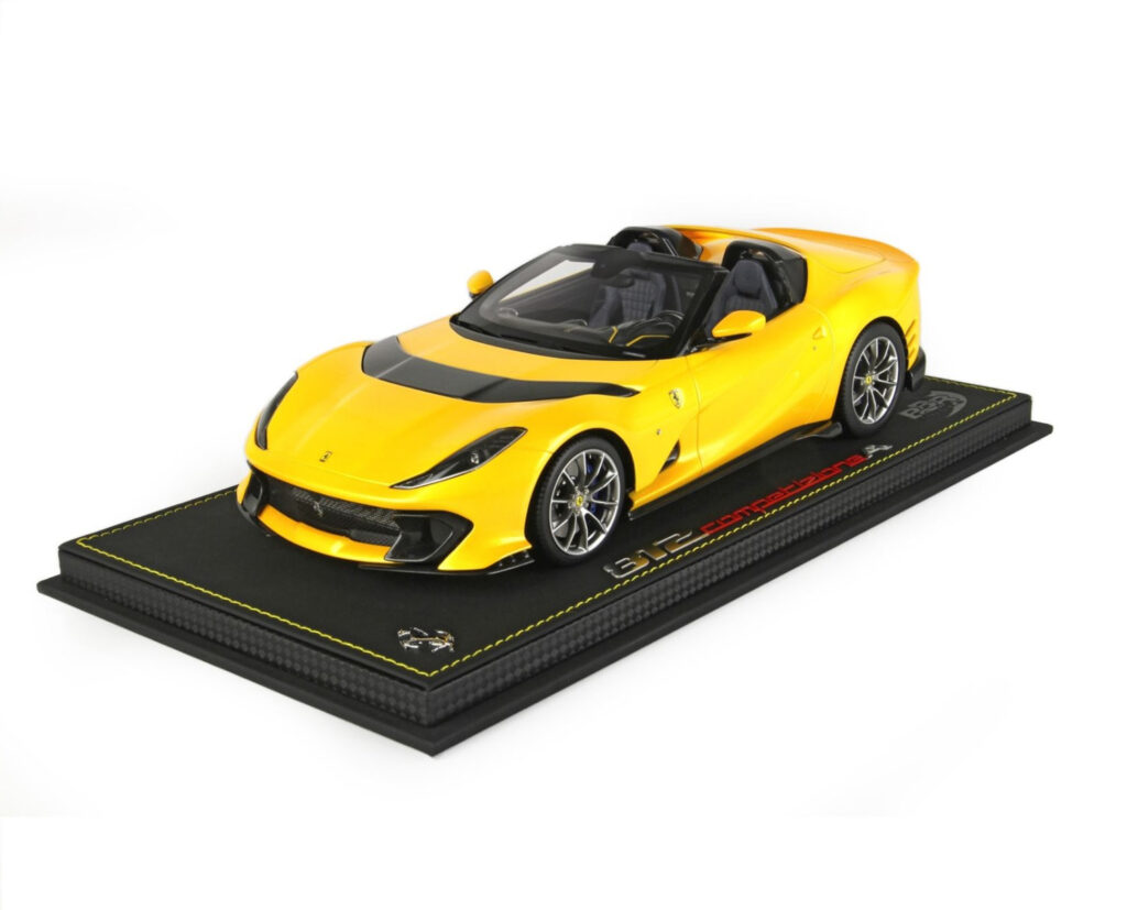 Ferrari 812 Competizione A Yellow Tristrato Car Model 1/18