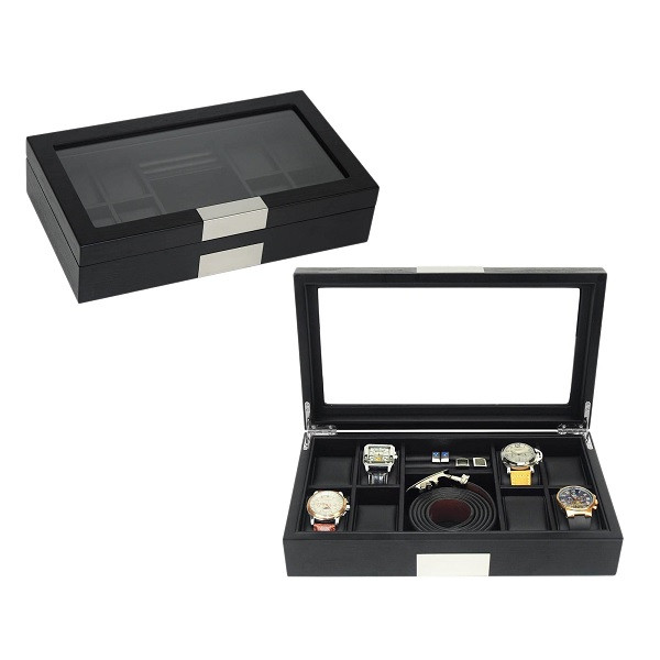 Wooden Watch+Wallet/Belt +Cufflink Box Organizer