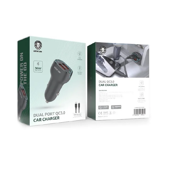 Green Lion Dual Port Qc3.0 Car Charger