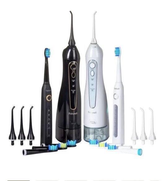 Fairywill Electric Toothbrush and Water Flosser Combo with 8 Heads