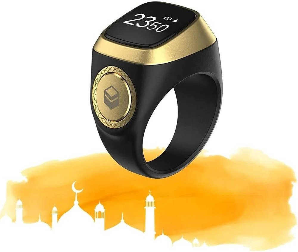 Smart Tasbih Zikr Ring, Muslim Prayer, Prayer timing reminder, OLED display, Tasbih Counter, Smart Ring,