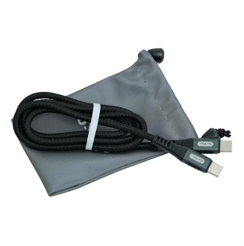 GO-DES USB-C to USB-C 100W PD Fast Charging & Data Cable, Black & Silver, 1M GD-UC507