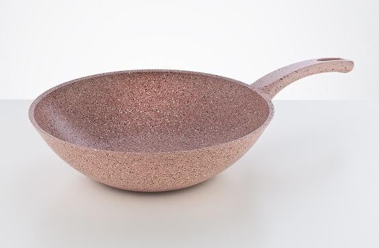 AVCI HOME MAKER  GRANITEC PINK WOK PAN 24CM