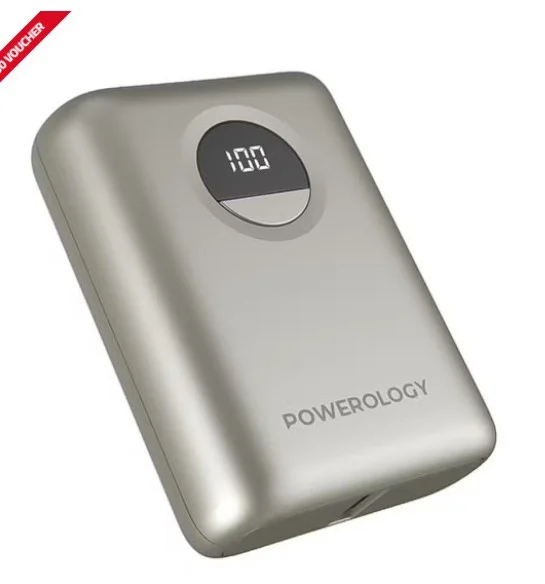 Powerology Ultra-Compact Power Bank 10000mAh PD 20W - Titanium
