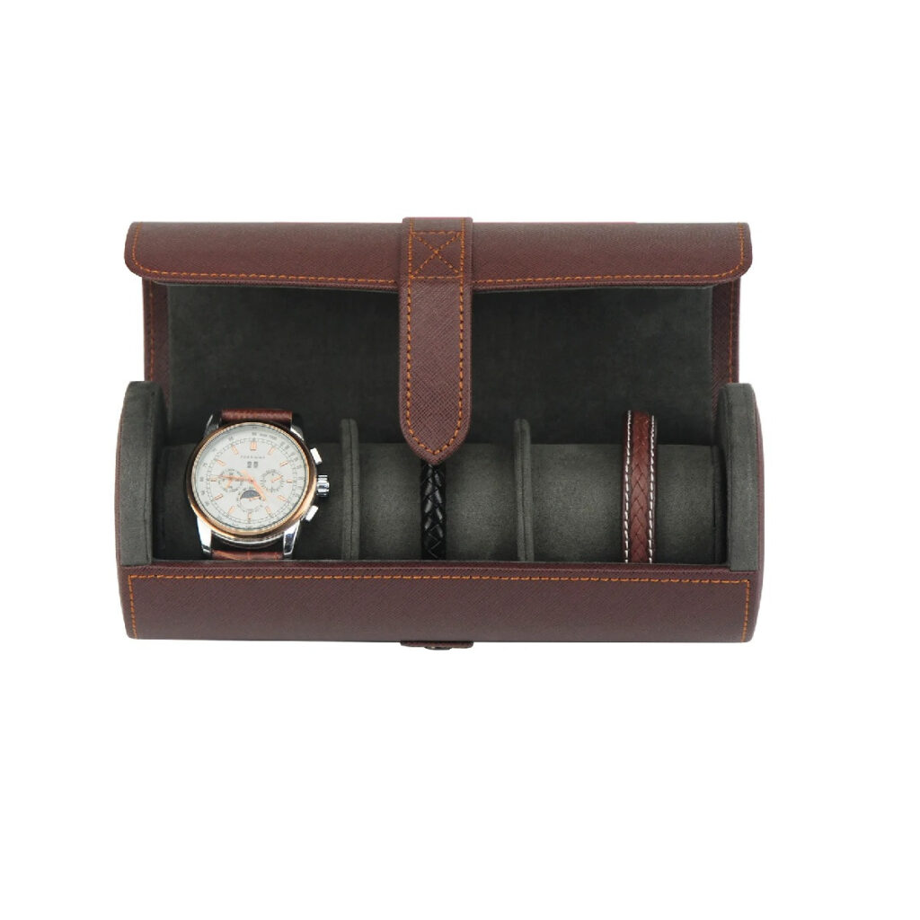 Leather Watch Case for 3 watches storage