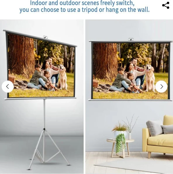 Portable Projection Screen with Tripod Stand 72" by Green Lion