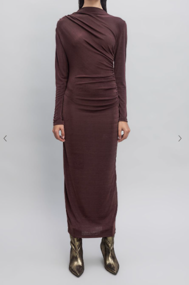 Dark Purple Maxi silk chiffon dress