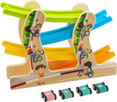 لعبة حلبة السيارات الخشبية