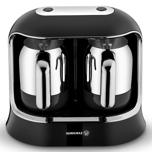 KORKMAZ KAHVEKOLIK TWIN COF. M. BLACK/CHROME