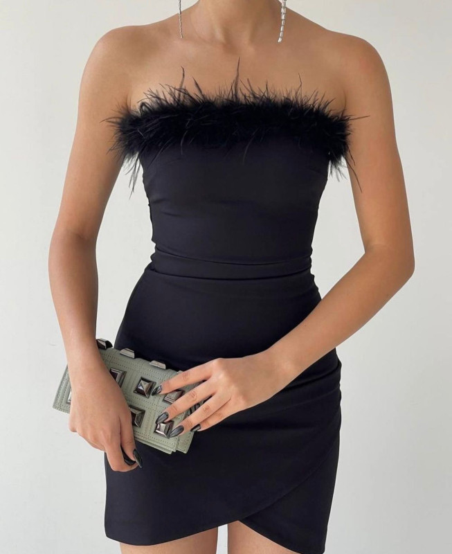 Classic Black Fur Dress