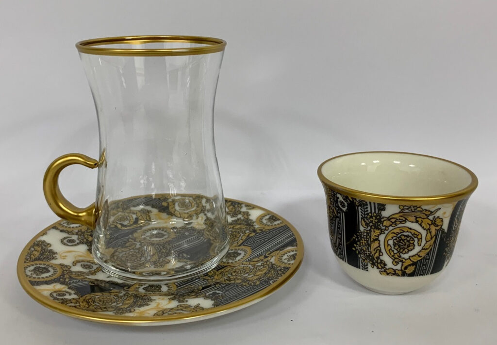 AVCI HOME MAKER BICE-42361 GOLD 18 PCS TEA & MIRRA SET