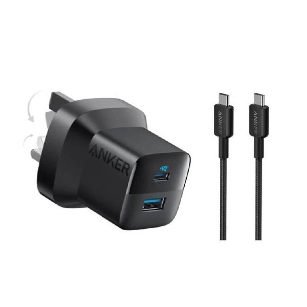 ANKER 323 CHARGER (33W) 2 PORT WITH CABLE TYPE-C