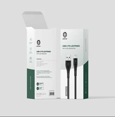 Green Lion PVC USB-A to Lightning Cable 1M - Black