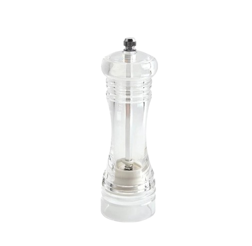LEONE TRANSPARENT ACRYLIC  PEPPER MILL 10 CM