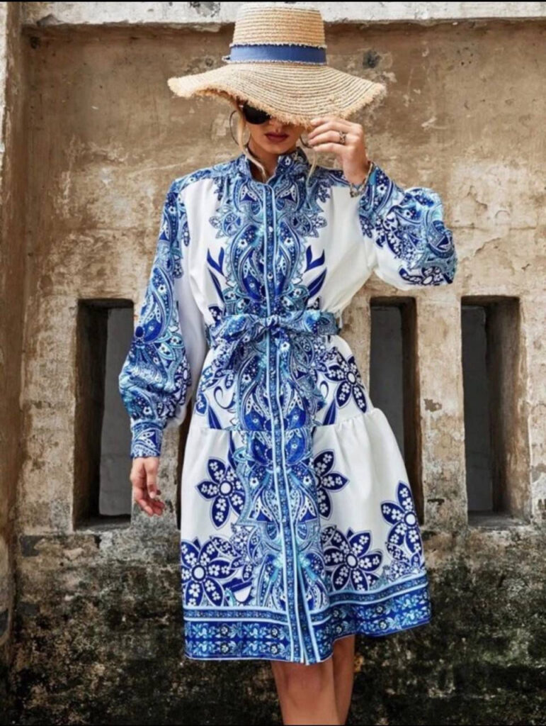 Blue Floral Summer Dress