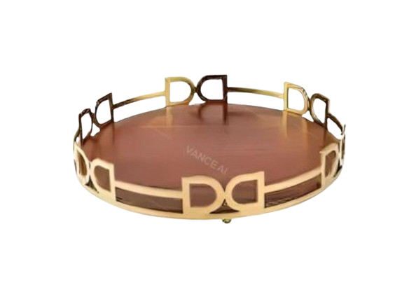 HADI WOODEN ROUND TRAY 28 CM