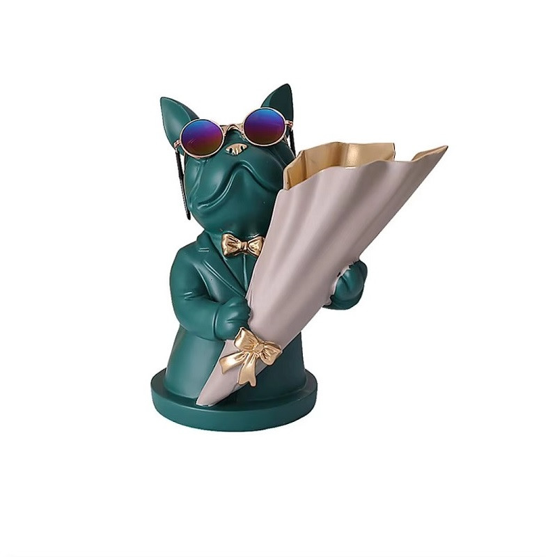 French Bulldog Vase (Green)