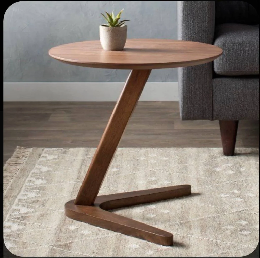 طاوله هندسيه سطح دائري  خدميه من خشب السولد خفيفه الوزن