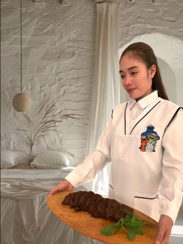 Nanny Uniform set (polo long sleeve, vest with cartoon character patch & pants)