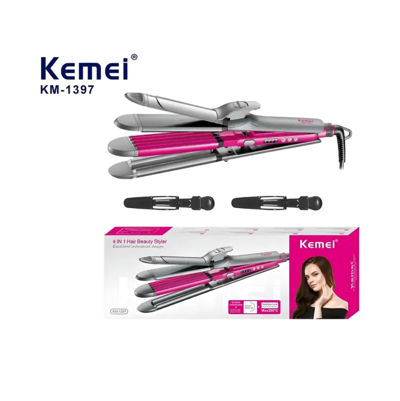 جهاز كيمي 4 في 1 لتصفيف الشعر Kemei 4-in-1 Hair Styling Tool