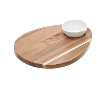LEONE ACACIA BAMBOO WOODEN TRAY W/ BOWL