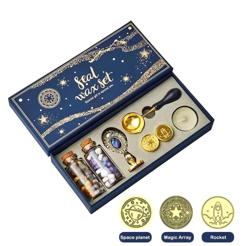 طقم ختم الشمع الفاخر Deluxe Wax Seal Stamp Kit