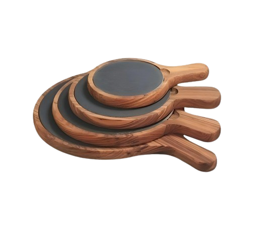 HADI WOODEN ROUND SLATE 22.5 CM