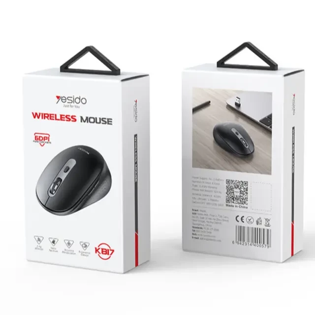 KB17 Lightweight Mechanical Wireless Mouse 3 Levels Adjustable with 2.4G 6D Design and Scroll Wheel
