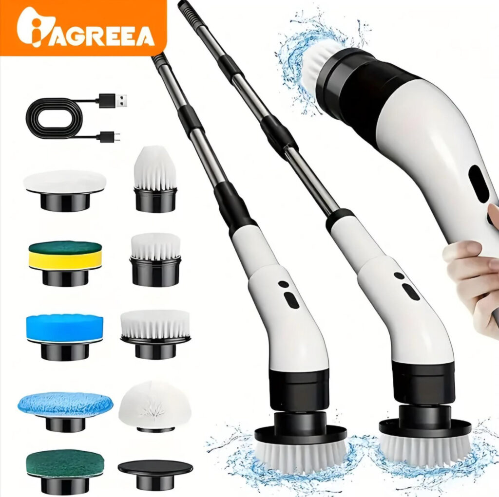 فرشاة تنظيف كهربائية 10 رؤوس Electric Cleaning Brush with 10 Heads