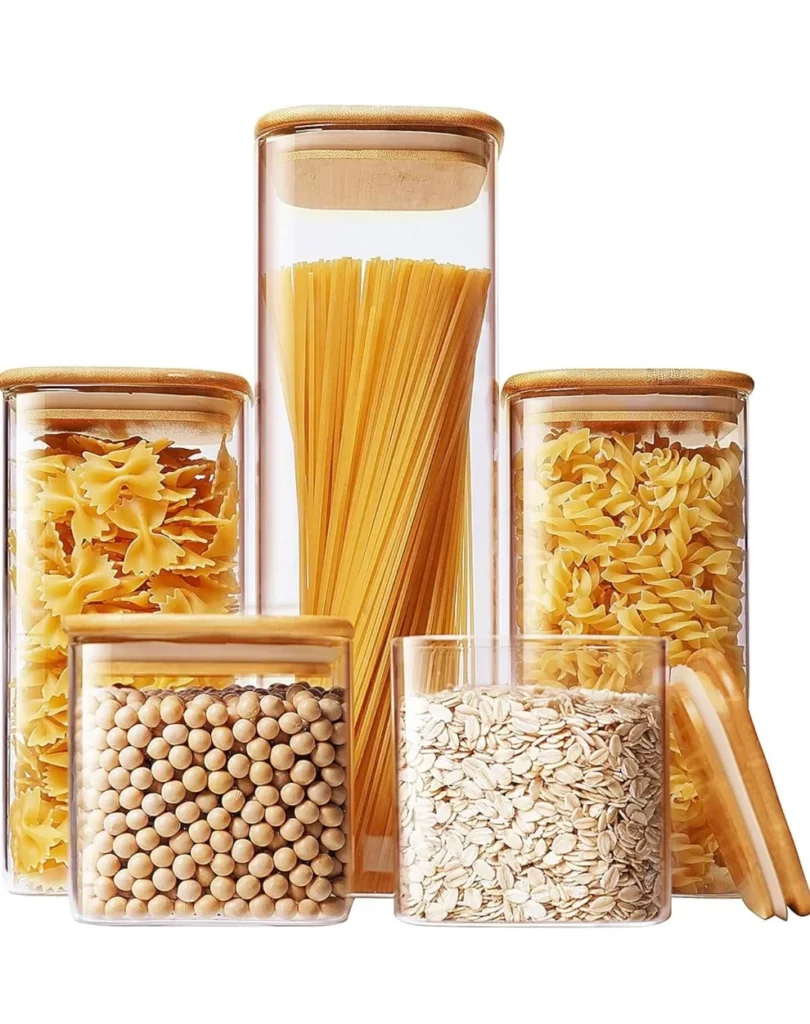 Pantry jars - Set of 5, Square -