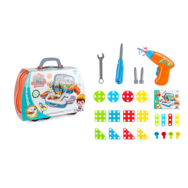 2D Play House Assembling With Electric Drill Game Orange