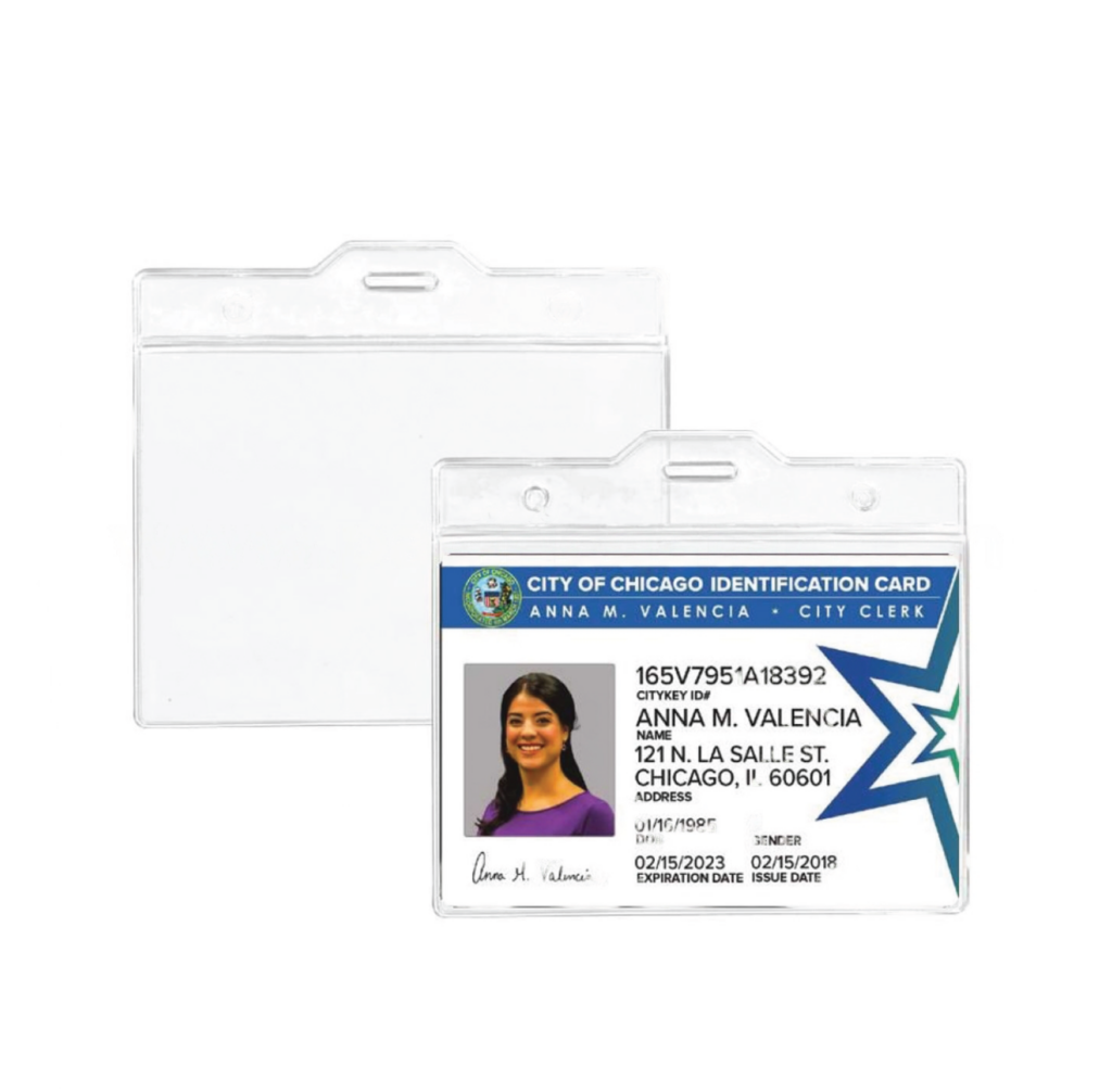 ID Card with Clear Plastic Holder