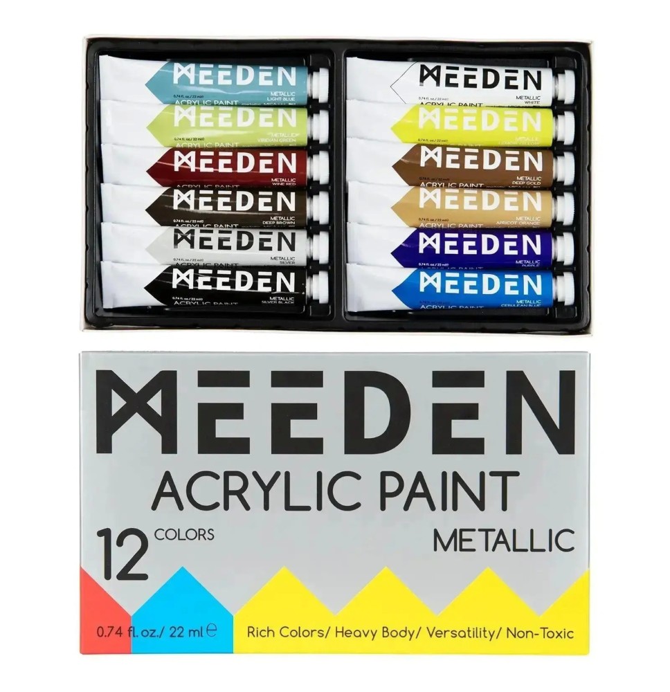 Meeden Acrylic Paint Metallic 12x22Ml 1Box