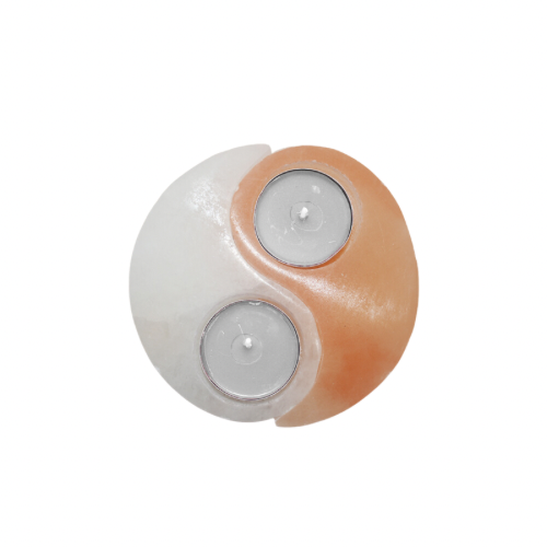 YIN YANG SELENITE TEA LIGHT HOLDER