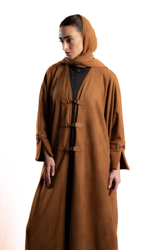 Abaya coat in Caramel Brown leather strap