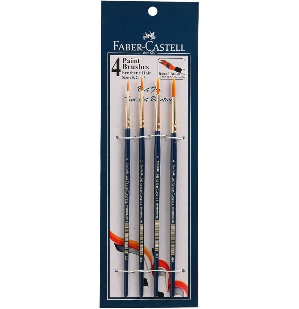 Faber-Castell Paint Brushes 4Pc 1Pck