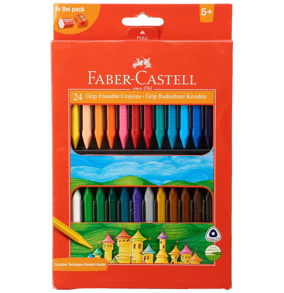 Faber-Castell Grip Crayon 24Pc 1Pck