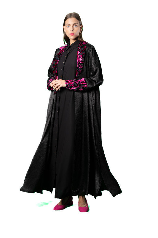 Velvet Fushsia Abaya