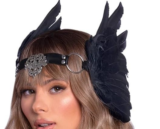 Feather headband with O-ring-Black