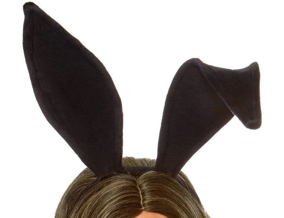 Bendable velvet bunny ears - Black