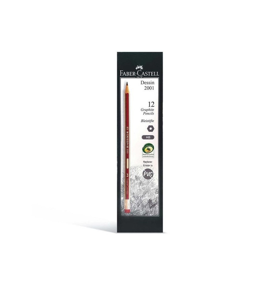 Faber-Castell Dessin 2001 12 HB Graphite Pencils