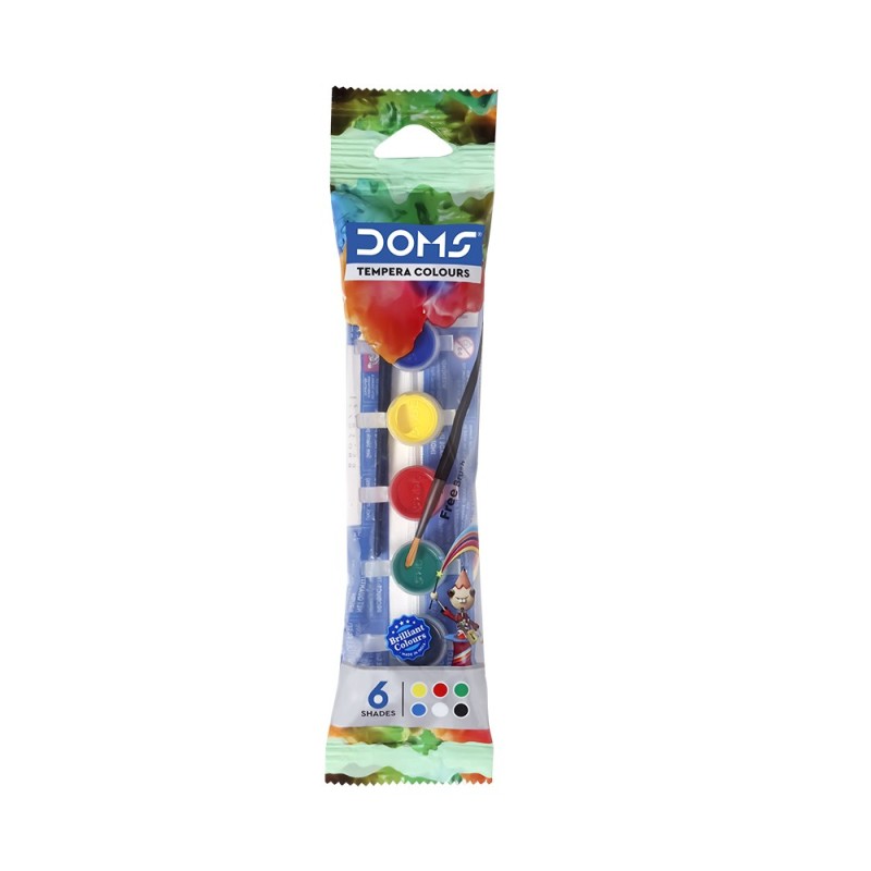 Doms Tempera Colors 6 Shades 1Pck