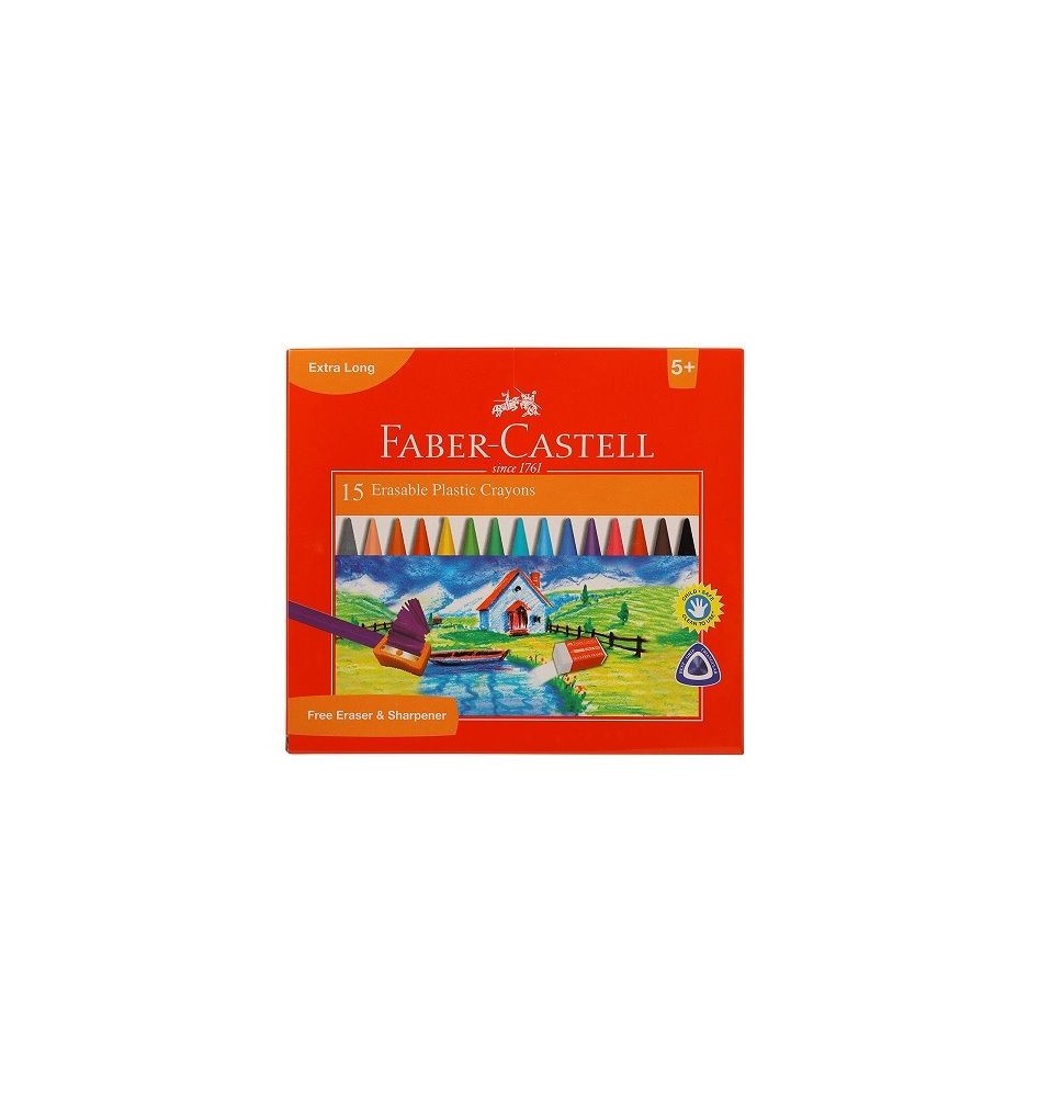 Feber-Castell Erasable Plastic Crayon 15Pc 1Pck