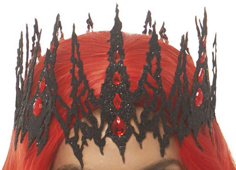 Glitter die cut jeweled crown - Black