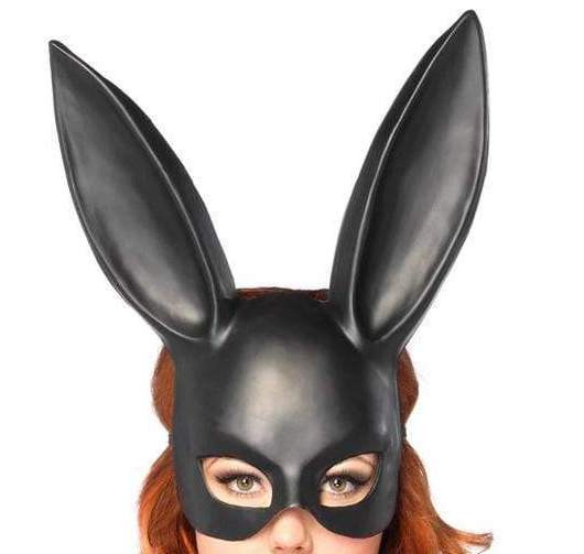 Glitter Masquerade Rabbit Mask - Black