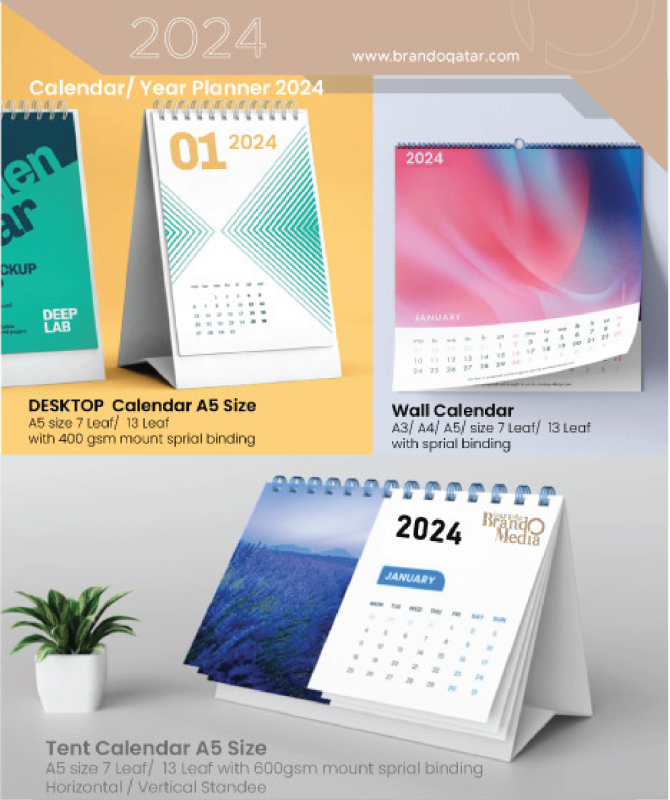 Desk top Calendar/ Year Planner 2024