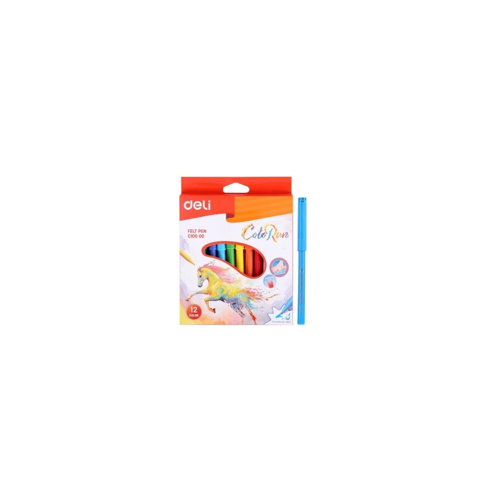 Deli Colorun Felt Pen 12Pc 1Box